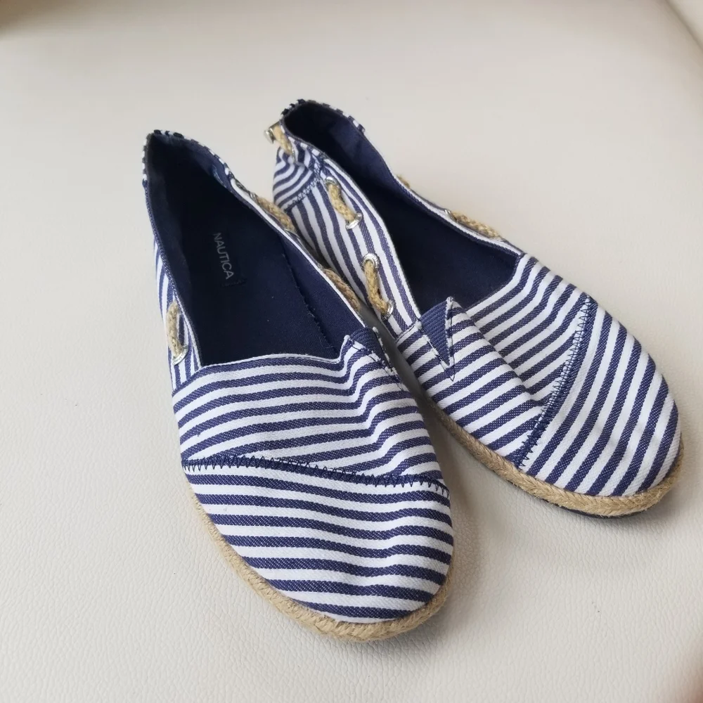 Nautica - Rudder 2 - blue & white striped espadrilles